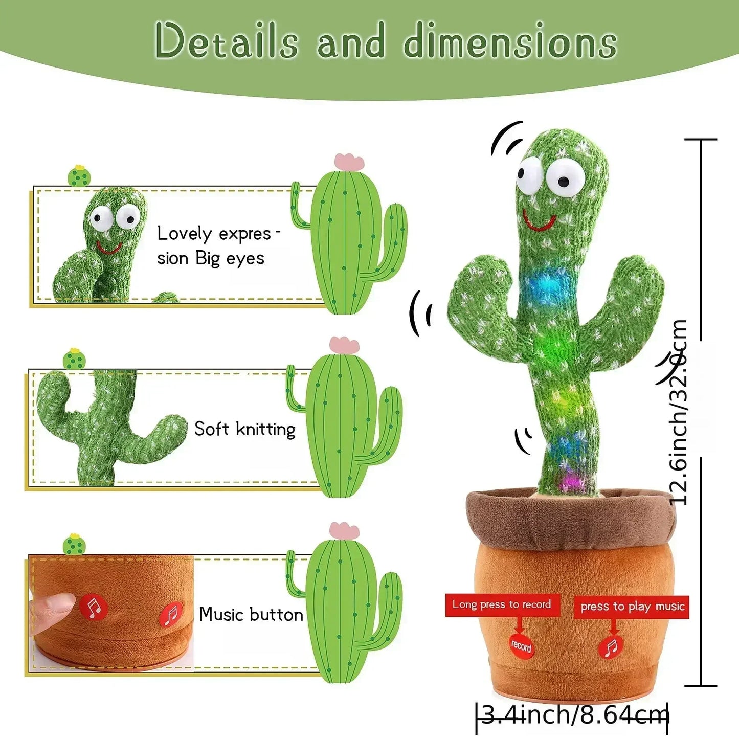 Plush Dancing Cactus Toy