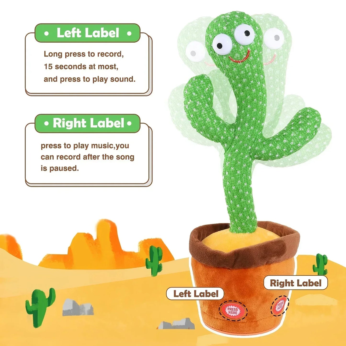 Plush Dancing Cactus Toy